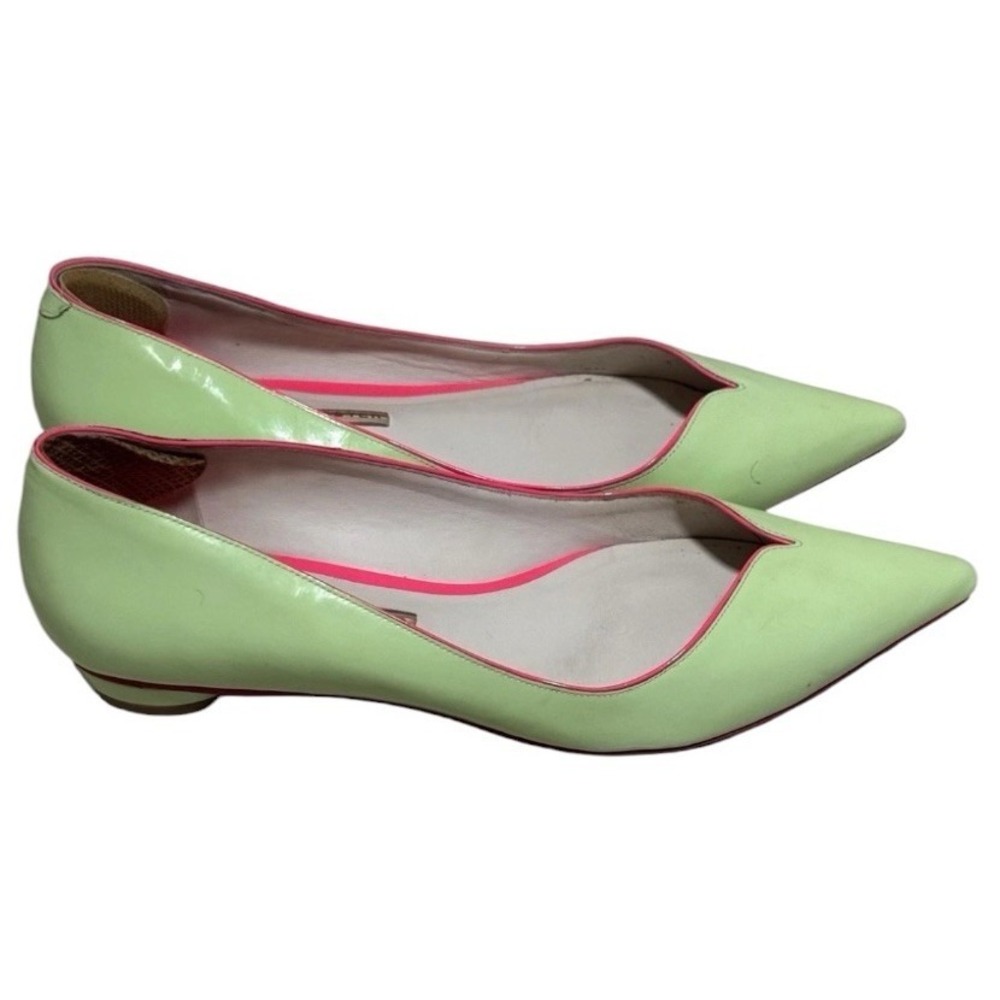 Sophia Webster Loca Skimmer Patent Leather Flats Size 40/US 9 Mint Green